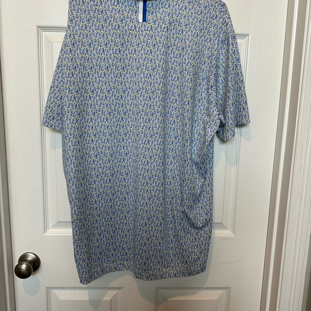 Rhoback Blue Bonnet patterned polo. Great condition.